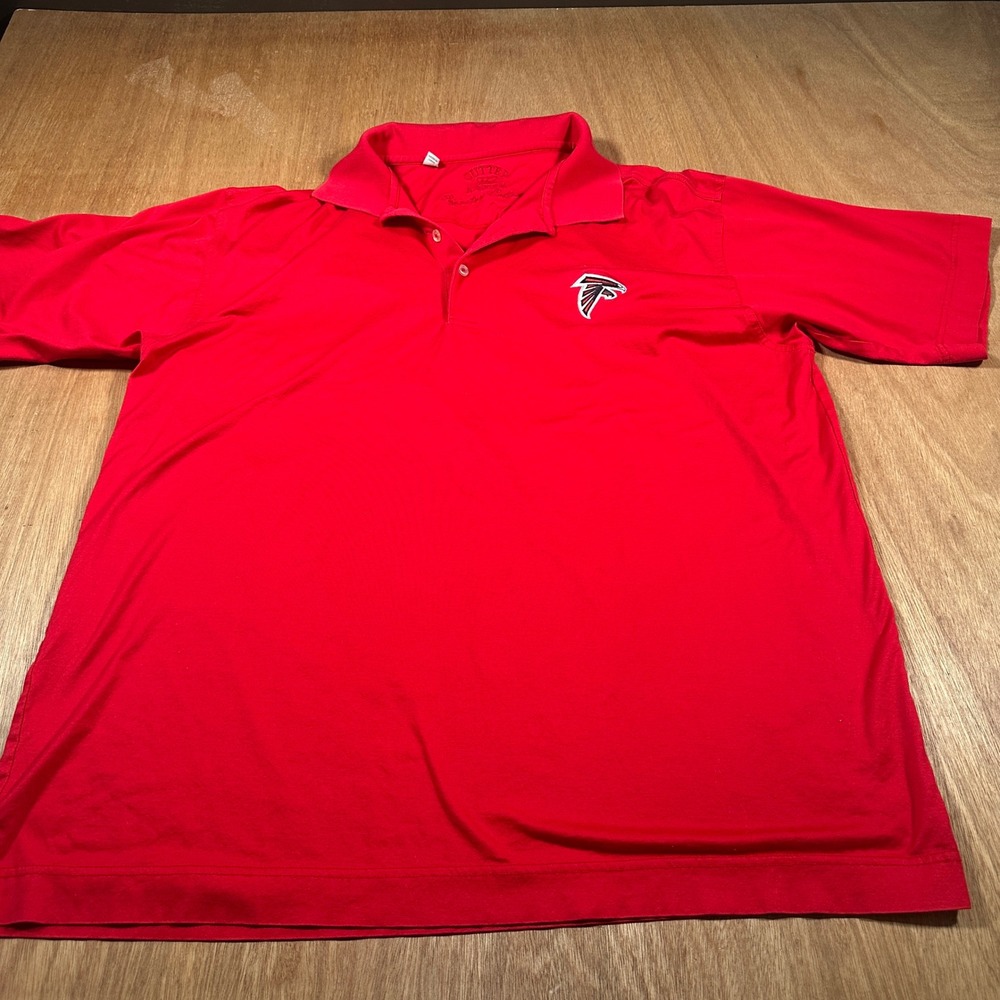 Cutter & Buck Polo Shirt Men XL Red Atlanta Falcons NFL Mercerized Cotton Golf